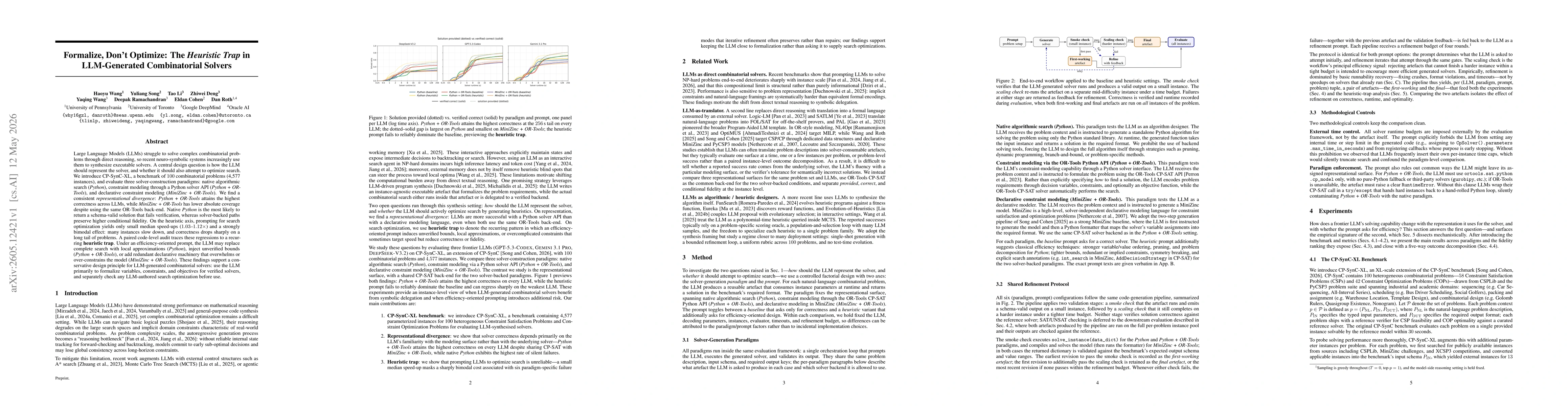 Thumbnail for Formalize, Don't Optimize: The Heuristic Trap in LLM-Generated Combinatorial Solvers