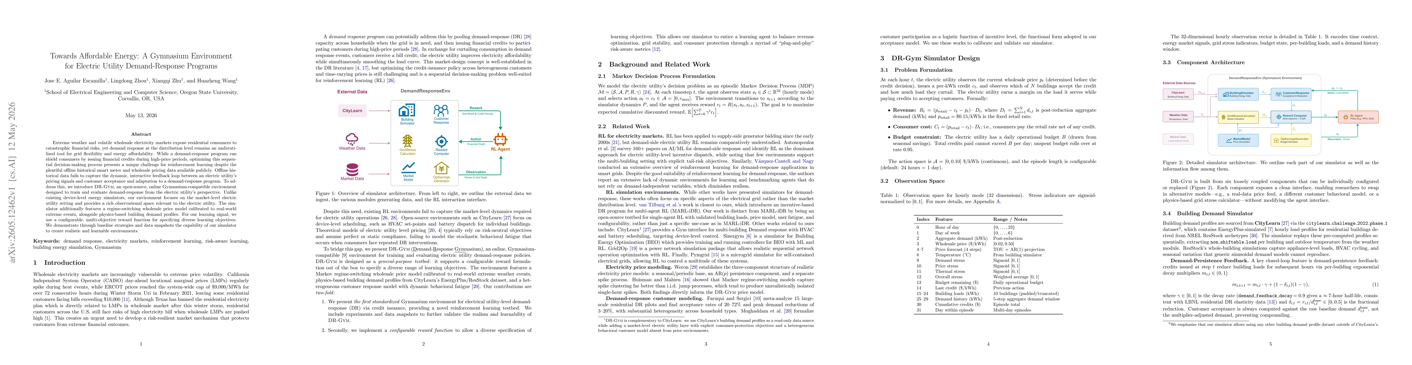 Thumbnail for Towards Affordable Energy: A Gymnasium Environment for Electric Utility Demand-Response Programs