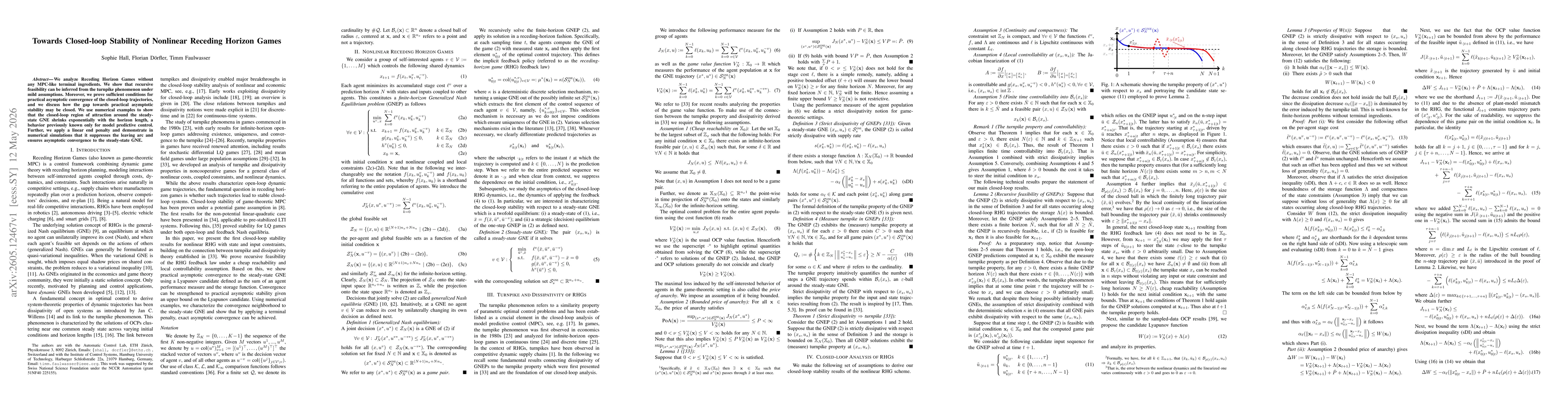 Thumbnail for Towards Closed-loop Stability of Nonlinear Receding Horizon Games