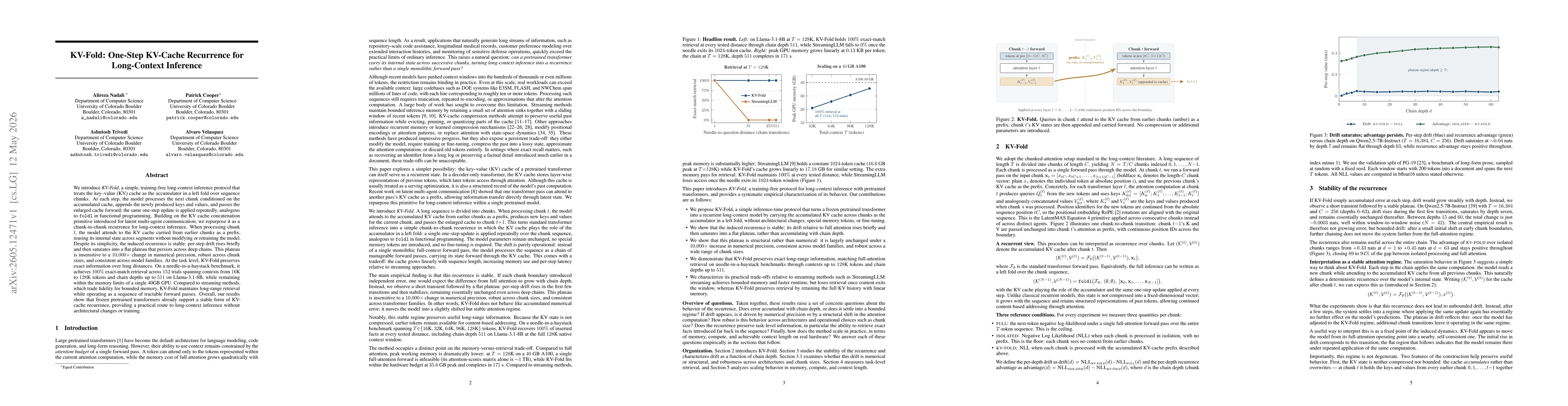 Thumbnail for KV-Fold: One-Step KV-Cache Recurrence for Long-Context Inference