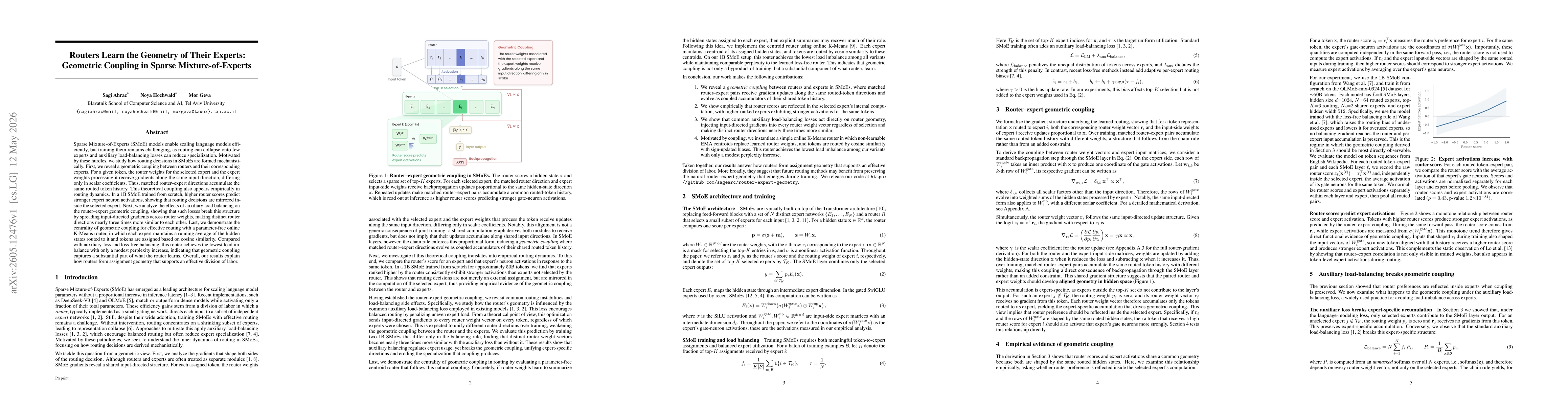 Thumbnail for Routers Learn the Geometry of Their Experts: Geometric Coupling in Sparse Mixture-of-Experts