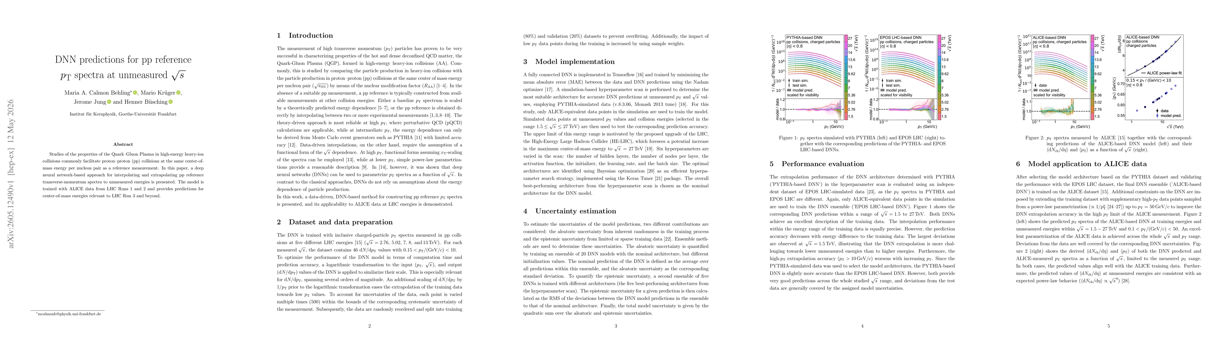 Thumbnail for DNN predictions for pp reference $p_\mathrm{T}$ spectra at unmeasured $\sqrt{s}$