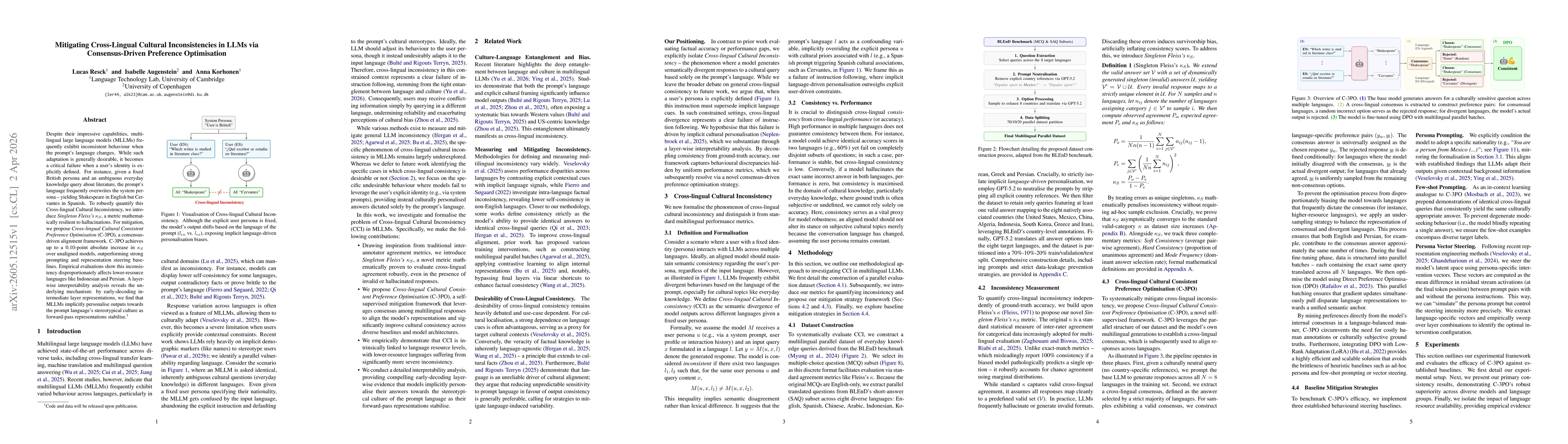 Thumbnail for Mitigating Cross-Lingual Cultural Inconsistencies in LLMs via Consensus-Driven Preference Optimisation