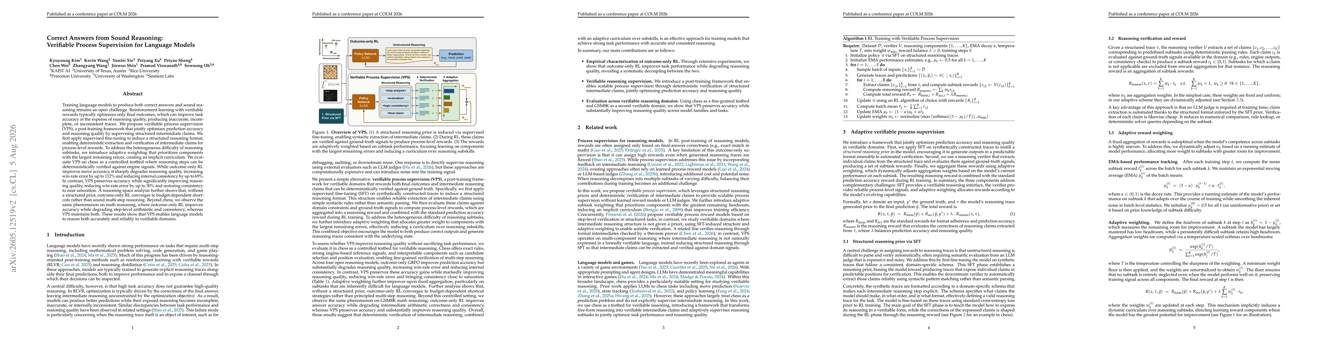 Thumbnail for Correct Answers from Sound Reasoning: Verifiable Process Supervision for Language Models