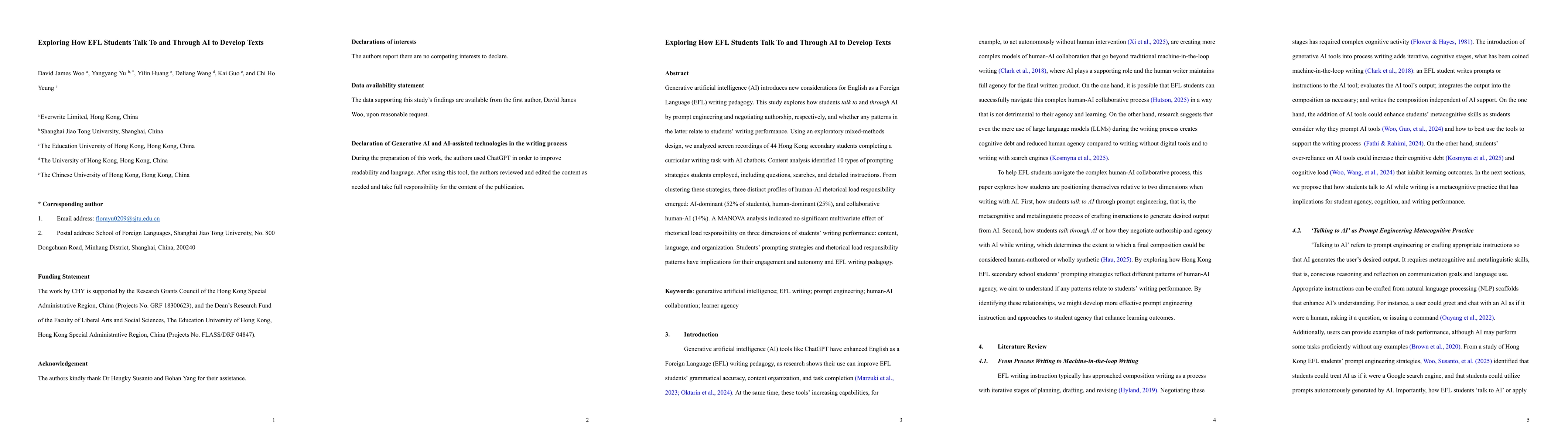 Thumbnail for Exploring how EFL students talk to and through AI to develop texts