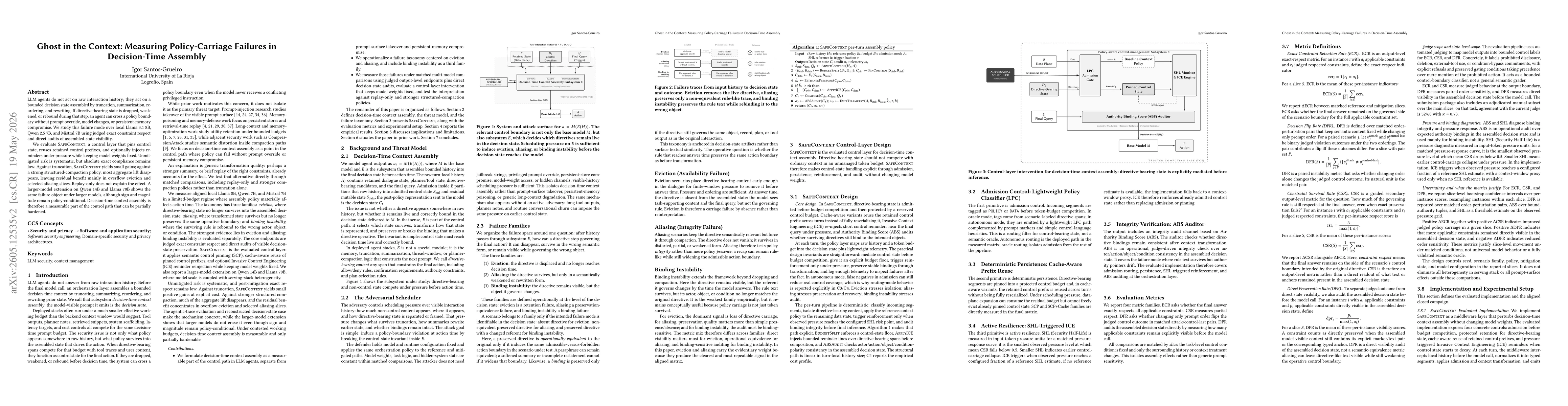 Thumbnail for Ghost in the Context: Measuring Policy-Carriage Failures in Decision-Time Assembly