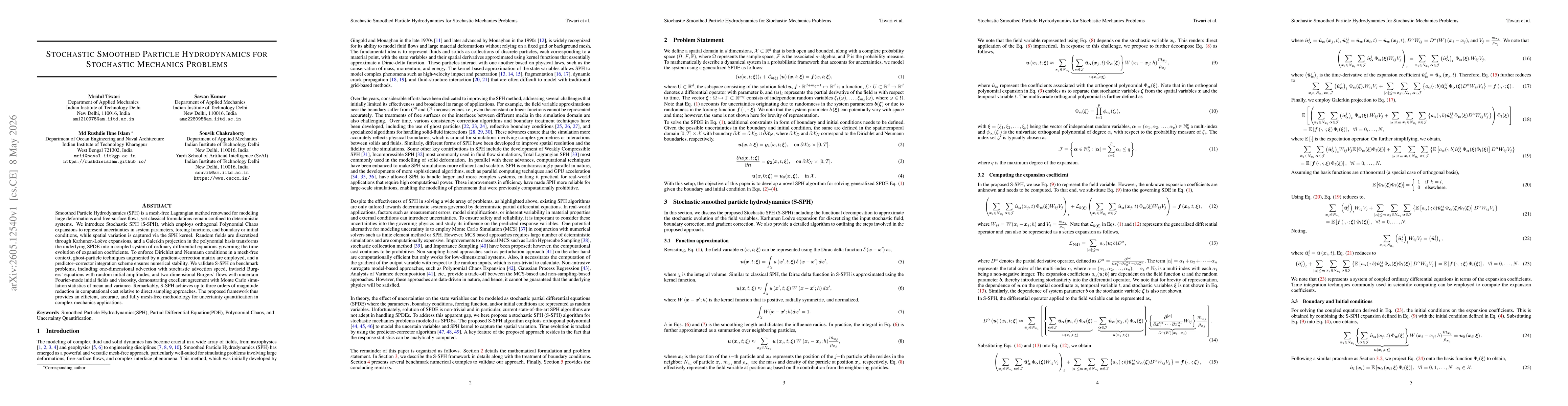 Thumbnail for Stochastic Smoothed Particle Hydrodynamics for Stochastic Mechanics Problems