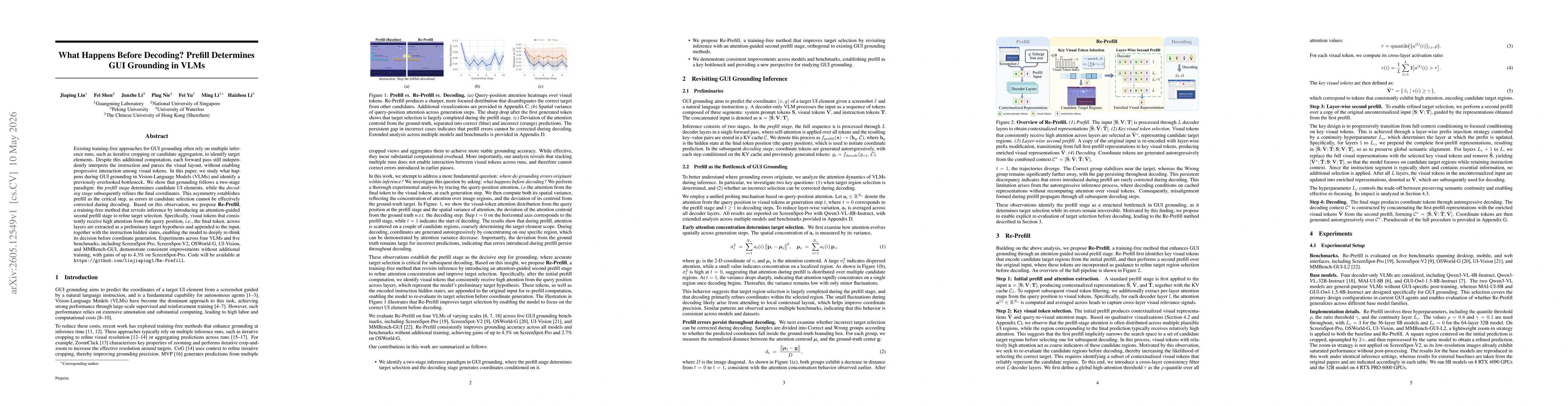 Thumbnail for What Happens Before Decoding? Prefill Determines GUI Grounding in VLMs