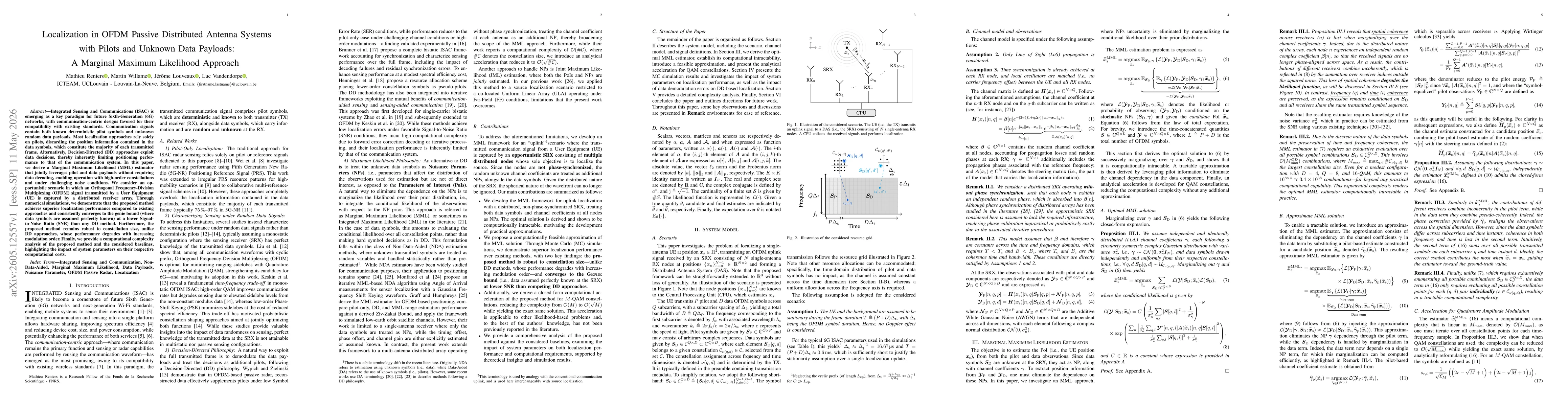 Thumbnail for Localization in OFDM Passive Distributed Antenna Systems with Pilots and Unknown Data Payloads: A Marginal Maximum Likelihood Approach