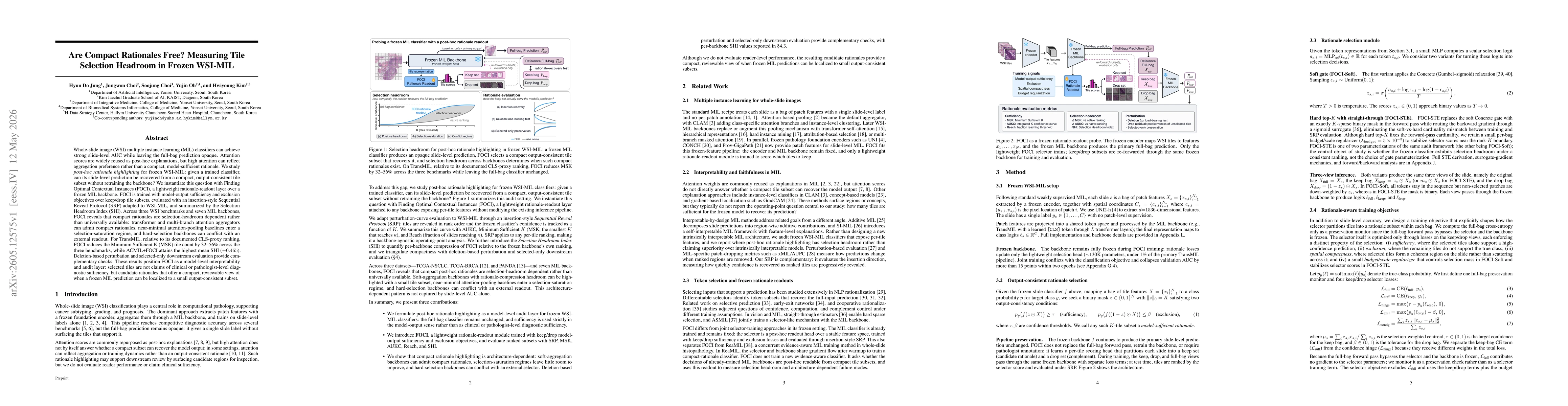 Thumbnail for Are Compact Rationales Free? Measuring Tile Selection Headroom in Frozen WSI-MIL