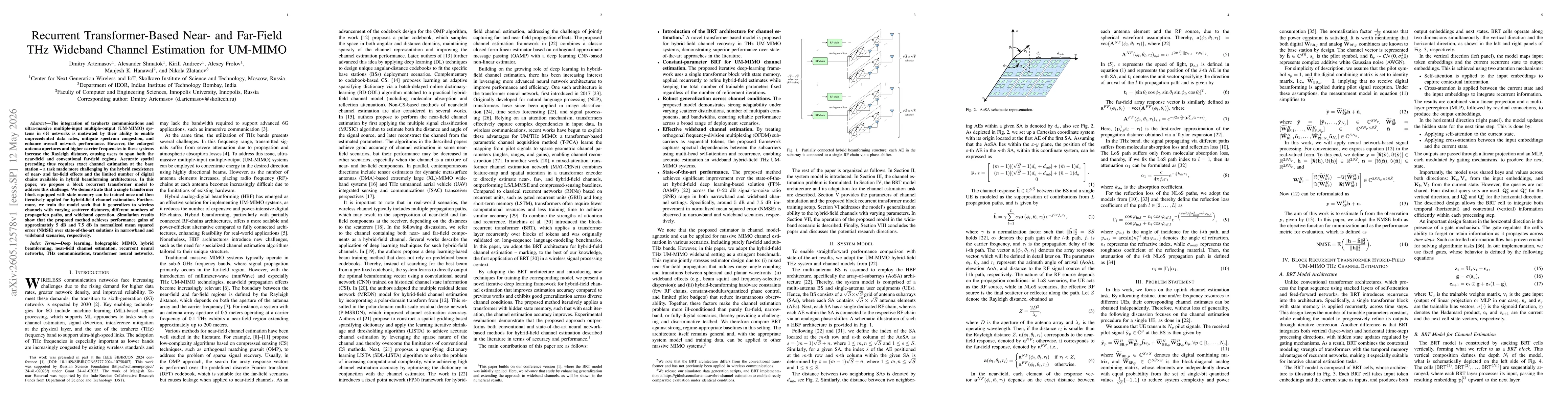 Thumbnail for Recurrent Transformer-Based Near- and Far-Field THz Wideband Channel Estimation for UM-MIMO