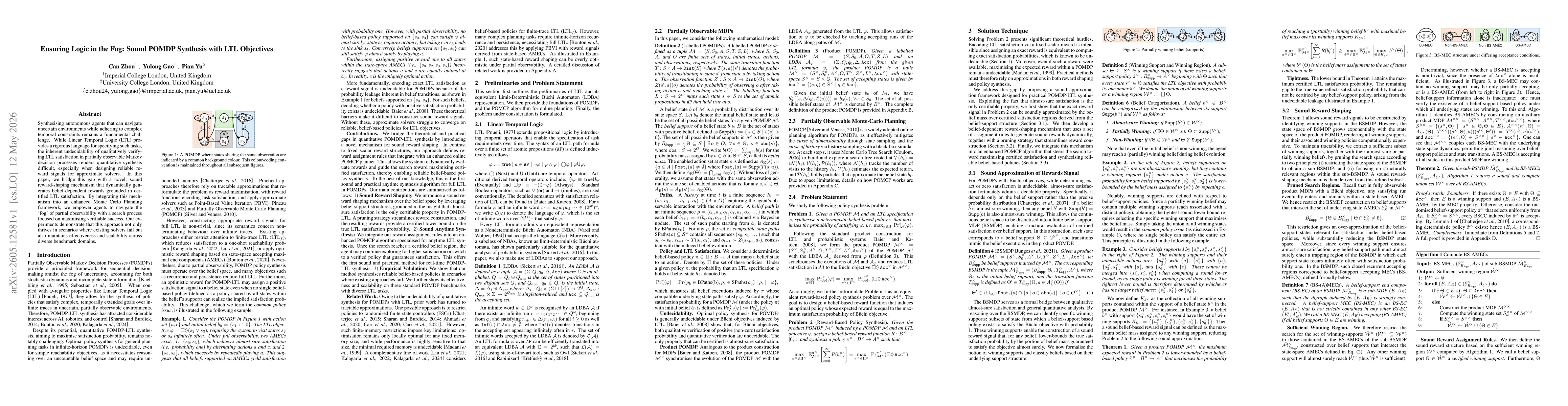 Thumbnail for Ensuring Logic in the Fog: Sound POMDP Synthesis with LTL Objectives