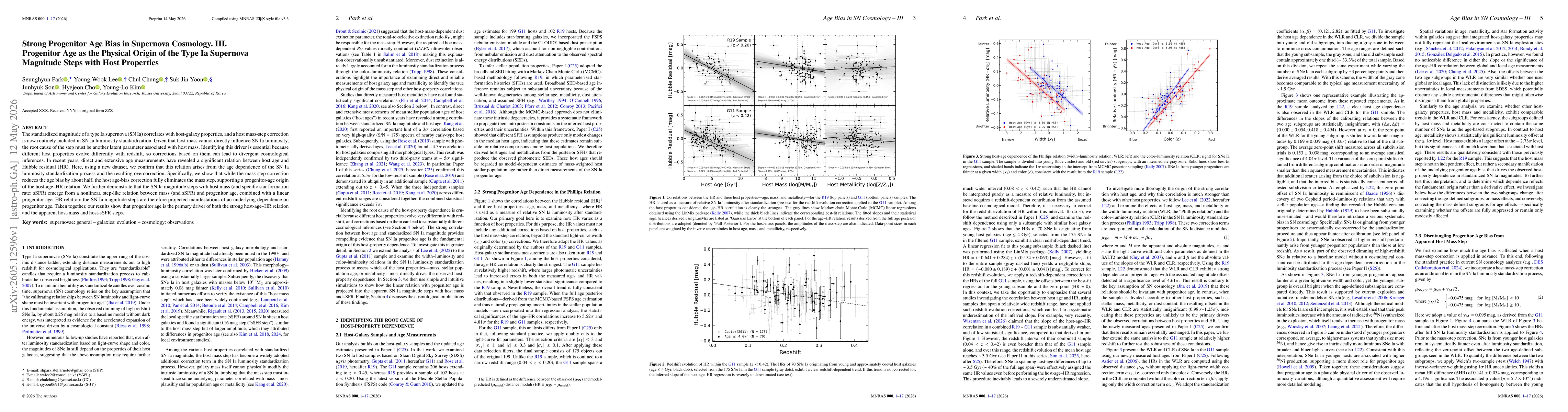 Thumbnail for Strong Progenitor Age Bias in Supernova Cosmology. III. Progenitor Age as the Physical Origin of the Type Ia Supernova Magnitude Steps with Host Properties
