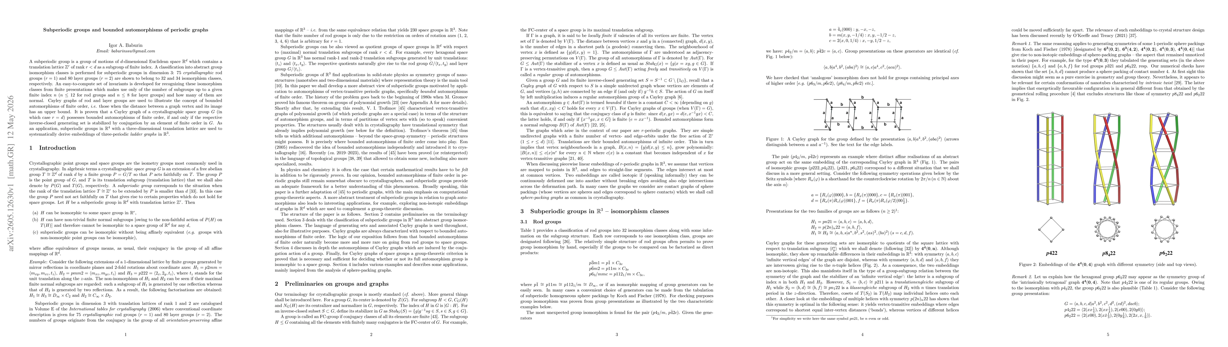 Thumbnail for Subperiodic groups and bounded automorphisms of periodic graphs