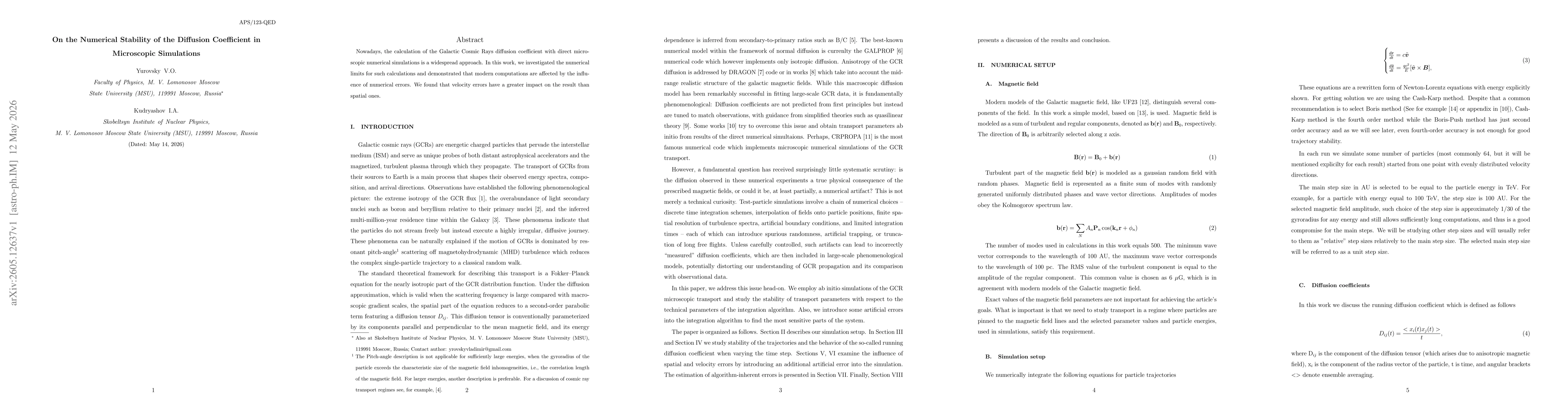 Thumbnail for On the Numerical Stability of the Diffusion Coefficient in Microscopic Simulations