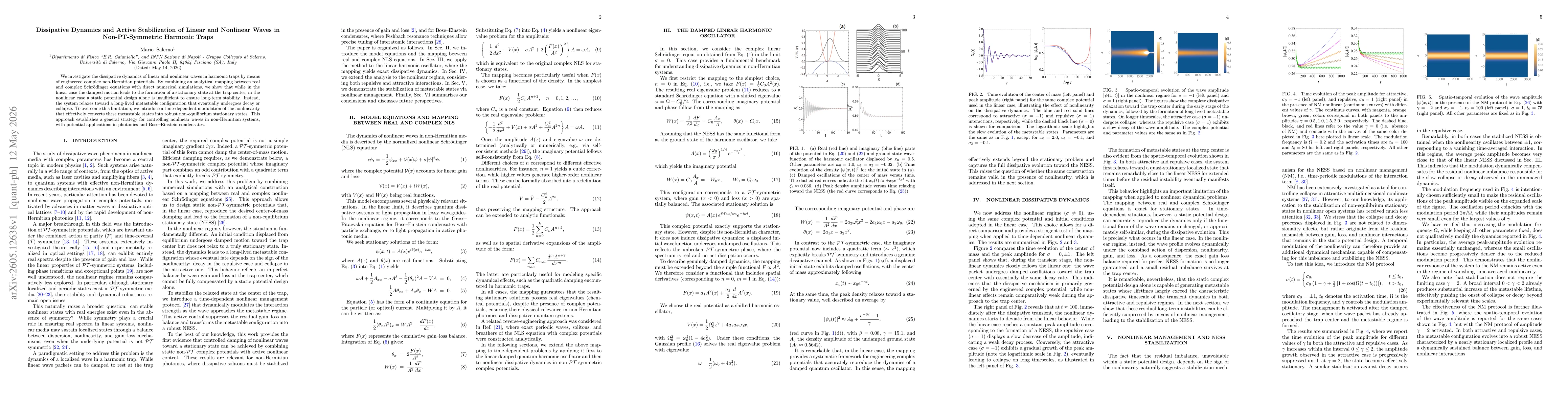 Thumbnail for Dissipative Dynamics and Active Stabilization of Linear and Nonlinear Waves in Non-PT-Symmetric Harmonic Traps