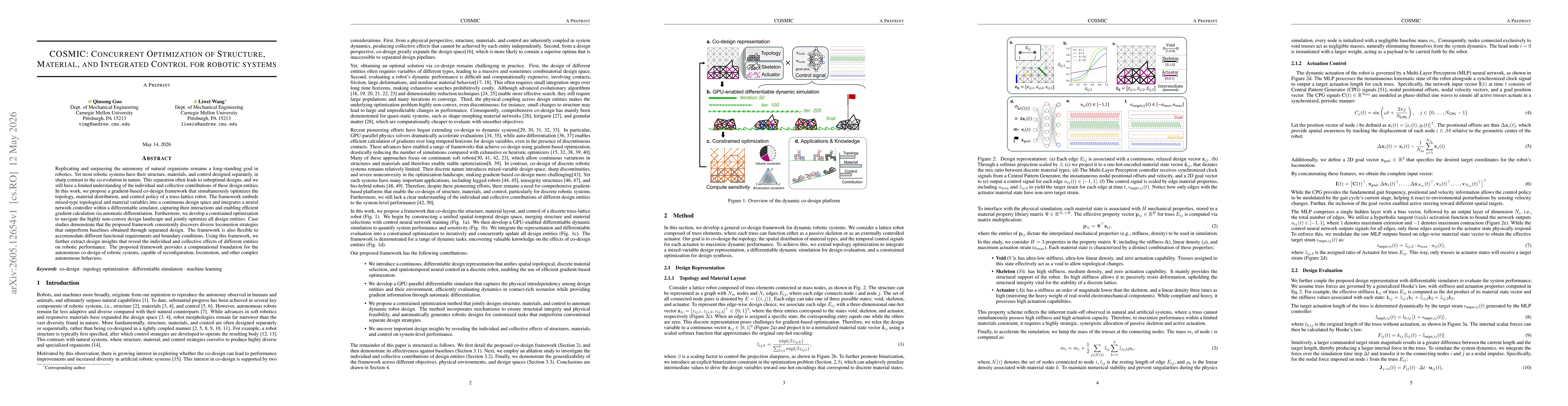 Thumbnail for COSMIC: Concurrent Optimization of Structure, Material, and Integrated Control for robotic systems