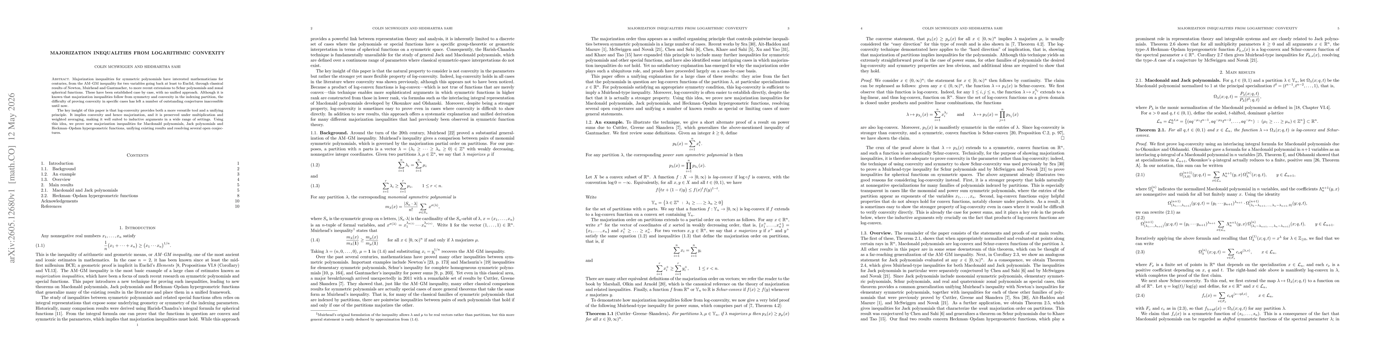 Thumbnail for Majorization Inequalities from Logarithmic Convexity