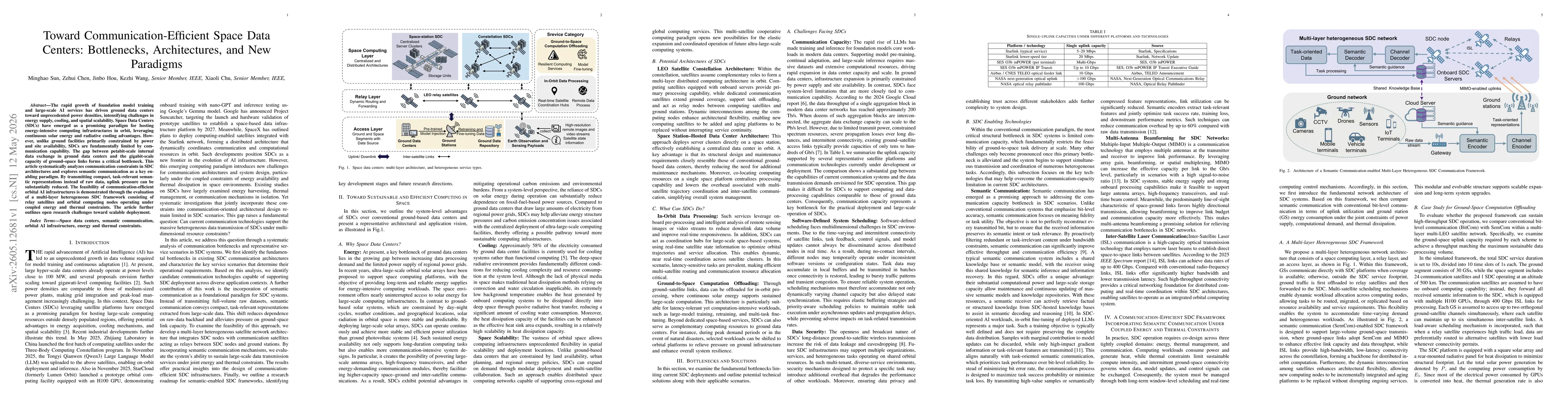 Thumbnail for Toward Communication-Efficient Space Data Centers: Bottlenecks, Architectures, and New Paradigms