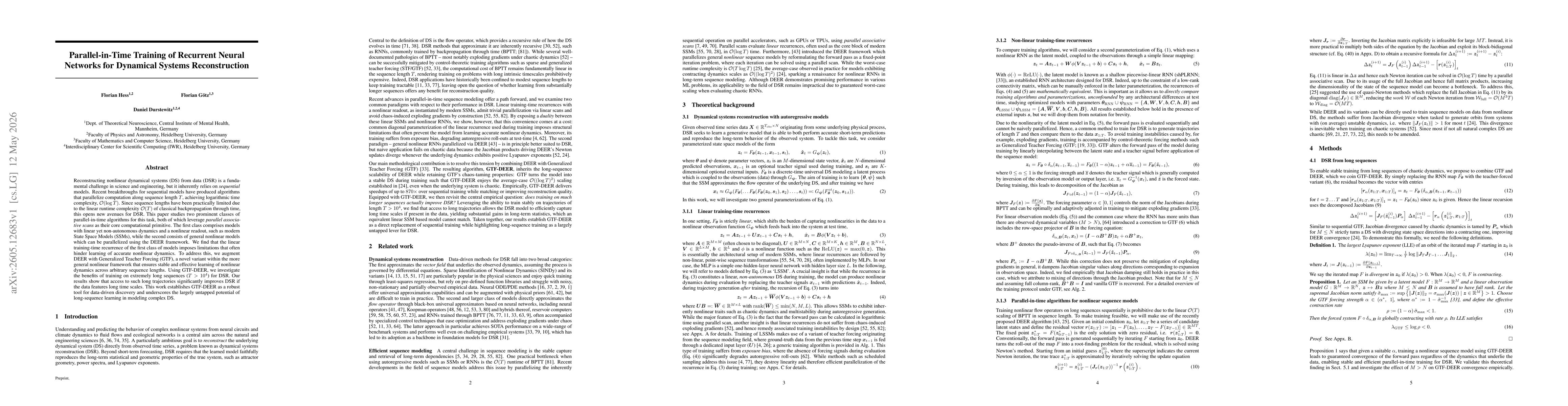 Thumbnail for Parallel-in-Time Training of Recurrent Neural Networks for Dynamical Systems Reconstruction