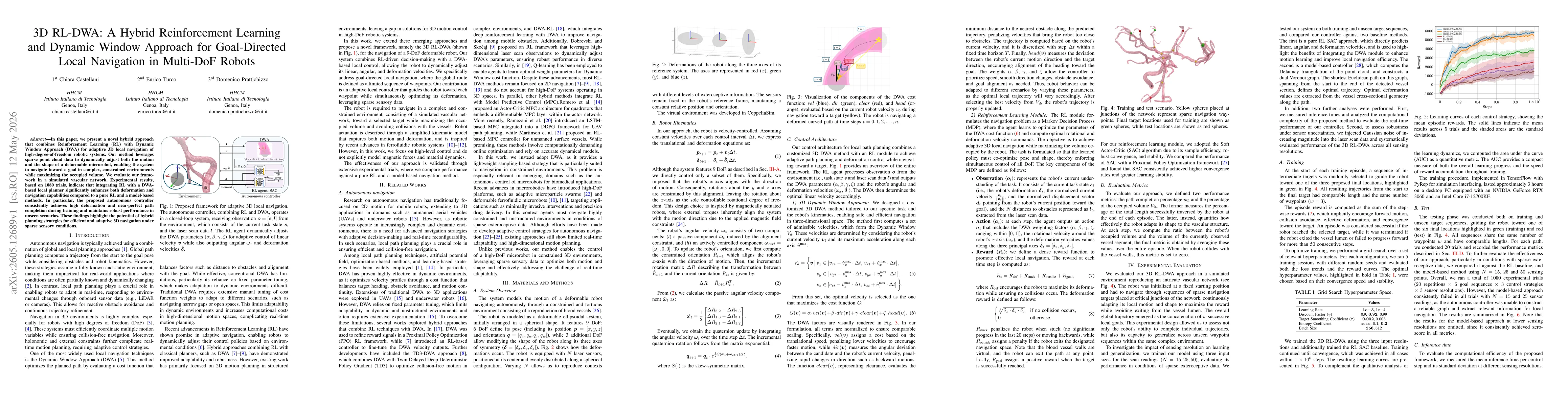 Thumbnail for 3D RL-DWA: A Hybrid Reinforcement Learning and Dynamic Window Approach for Goal-Directed Local Navigation in Multi-DoF Robots