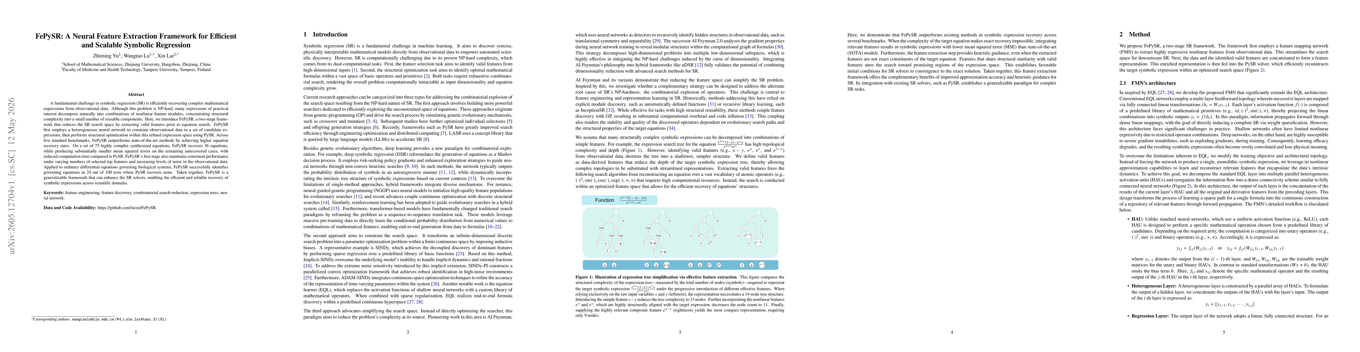Thumbnail for FePySR: A Neural Feature Extraction Framework for Efficient and Scalable Symbolic Regression