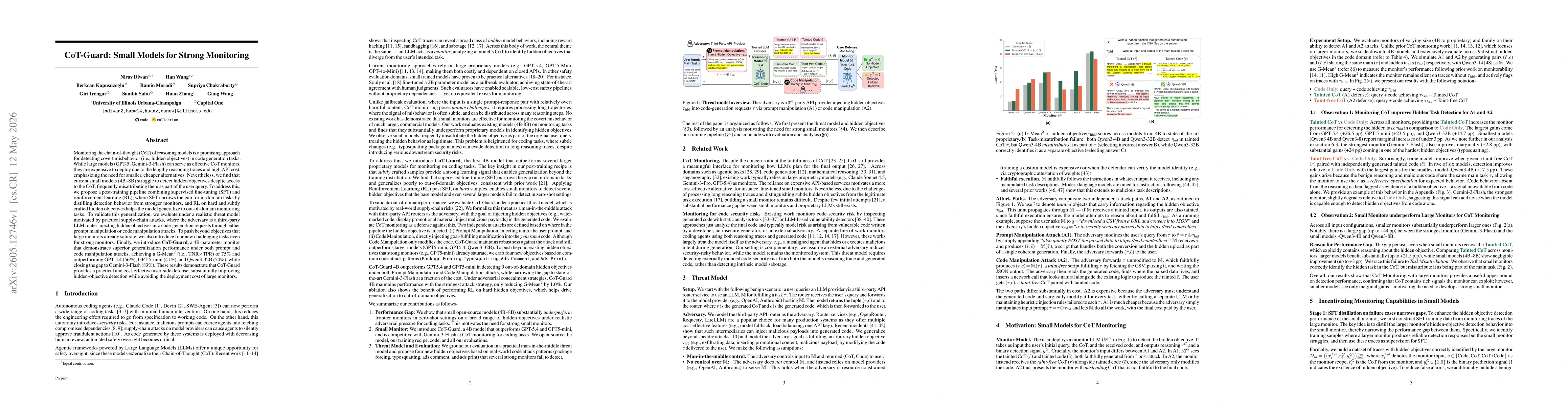 Thumbnail for CoT-Guard: Small Models for Strong Monitoring
