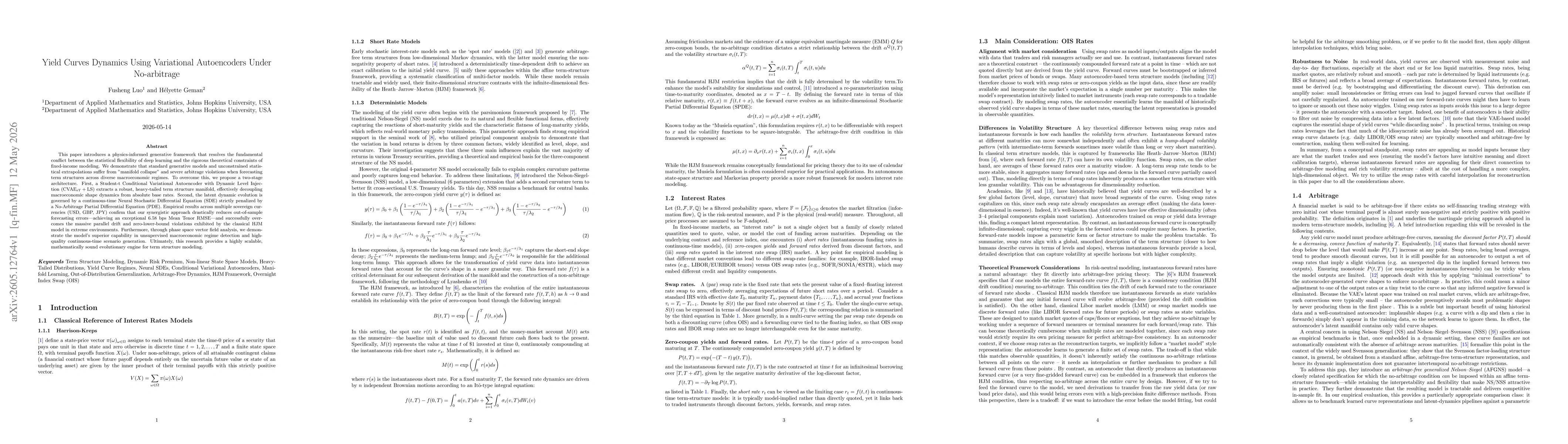 Thumbnail for Yield Curves Dynamics Using Variational Autoencoders Under No-arbitrage