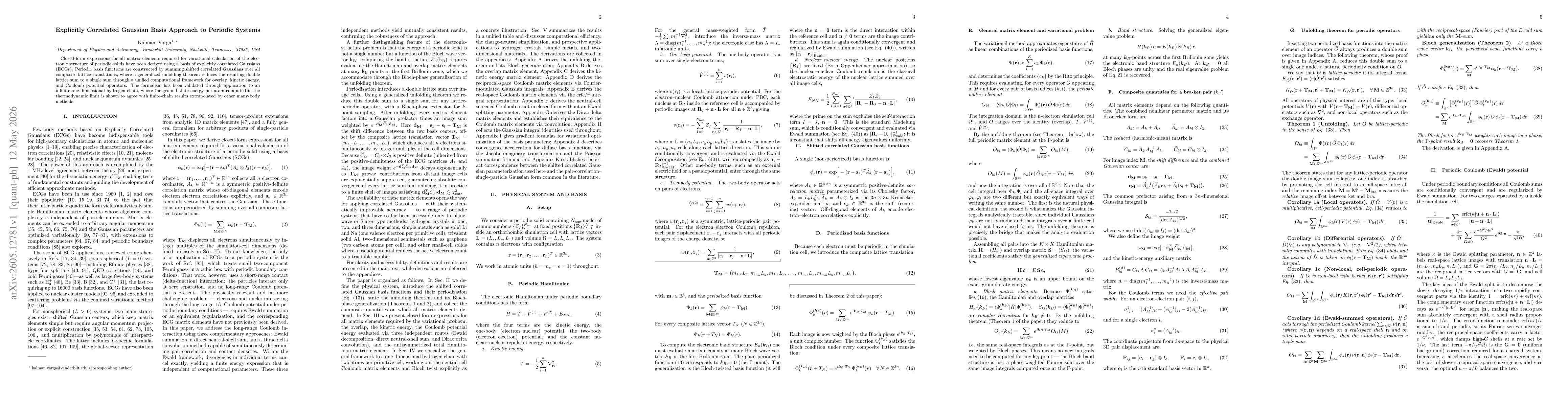 Thumbnail for Explicitly Correlated Gaussian Basis Approach to Periodic Systems