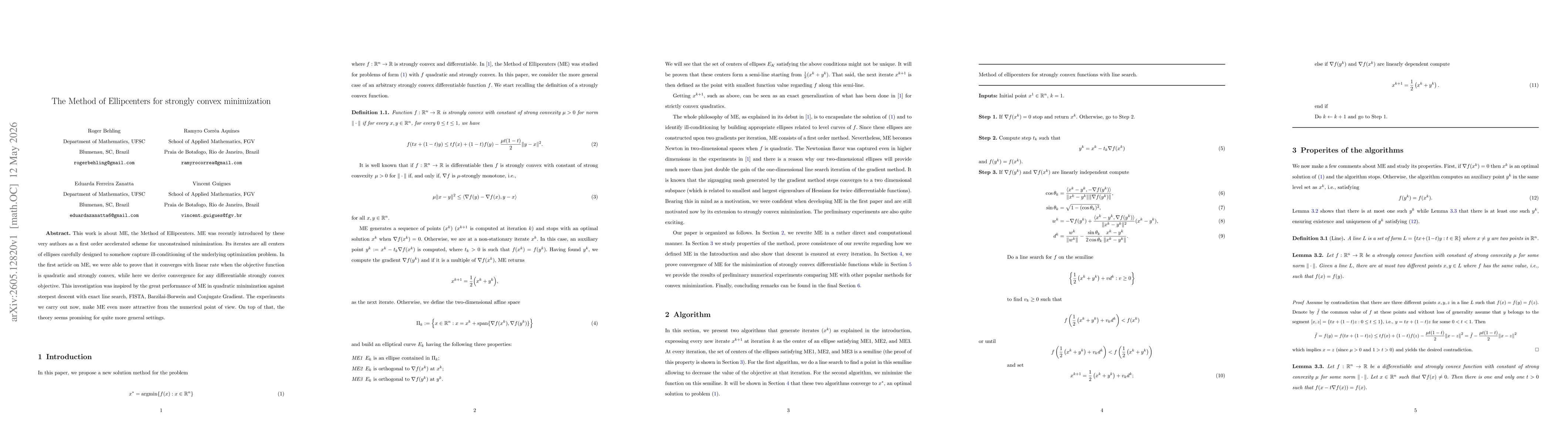 Thumbnail for The Method of Ellipcenters for strongly convex minimization