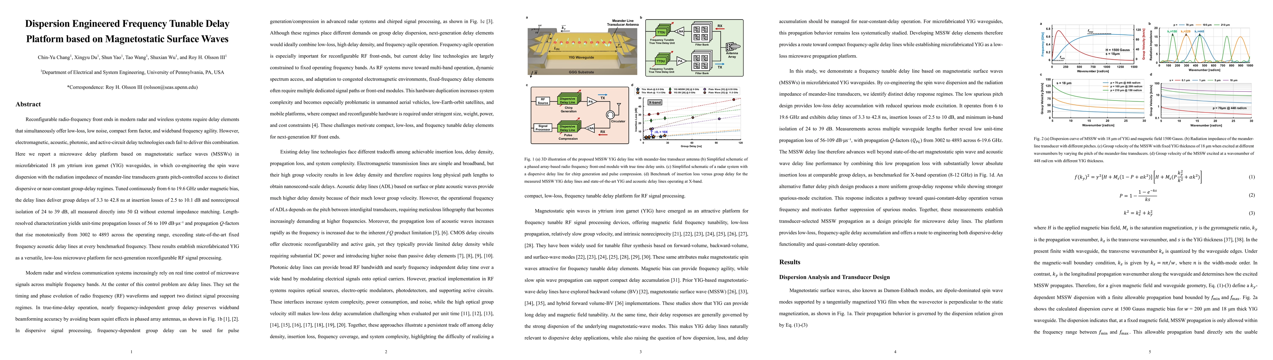 Thumbnail for Dispersion Engineered Frequency Tunable Delay Platform based on Magnetostatic Surface Waves