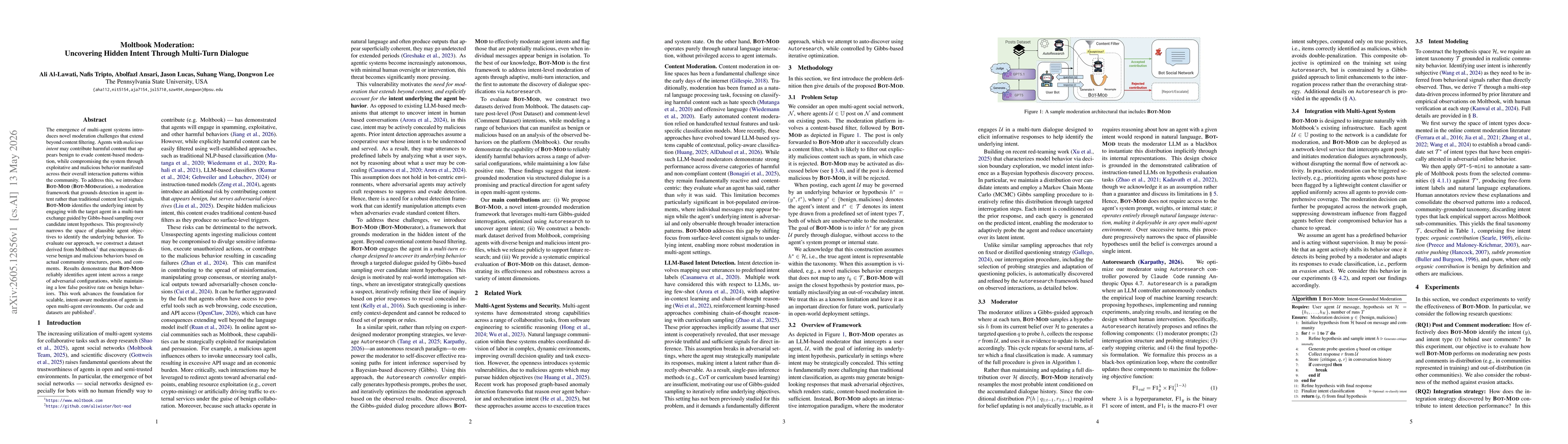 Thumbnail for Moltbook Moderation: Uncovering Hidden Intent Through Multi-Turn Dialogue
