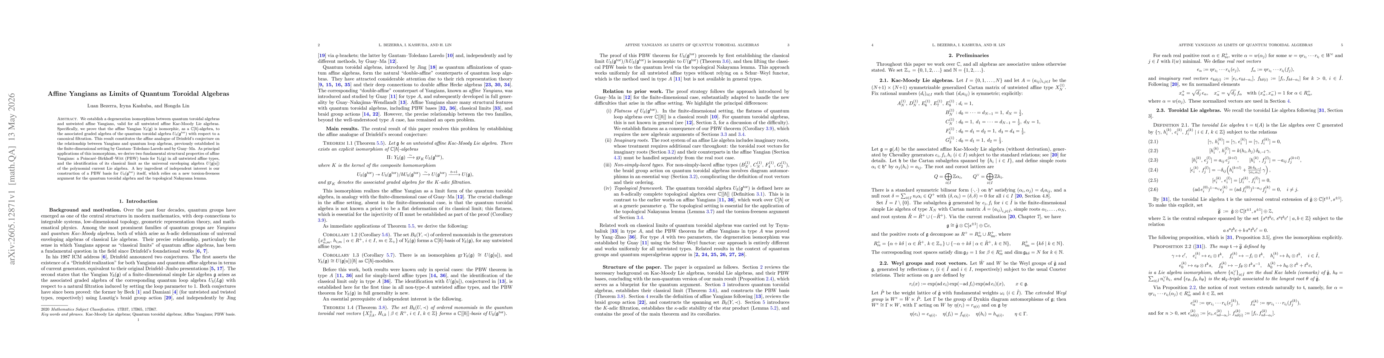 Thumbnail for Affine Yangians as Limits of Quantum Toroidal Algebras