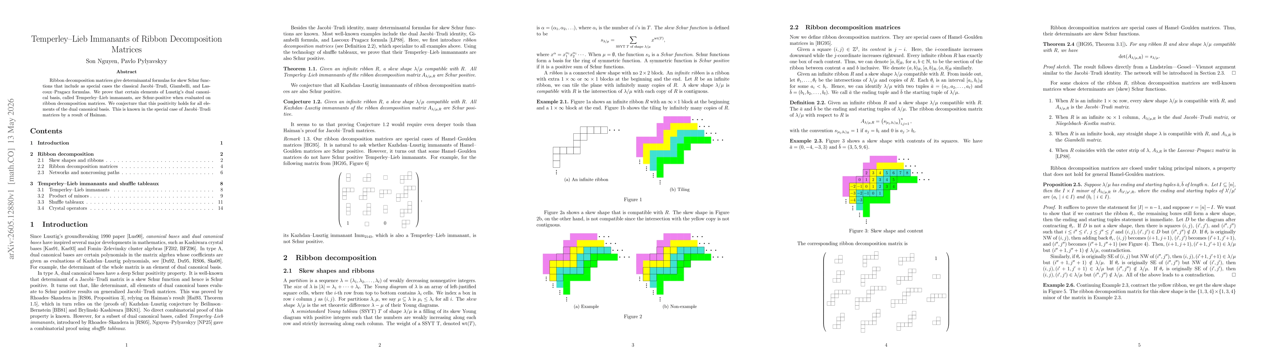 Thumbnail for Temperley-Lieb Immanants of Ribbon Decomposition Matrices