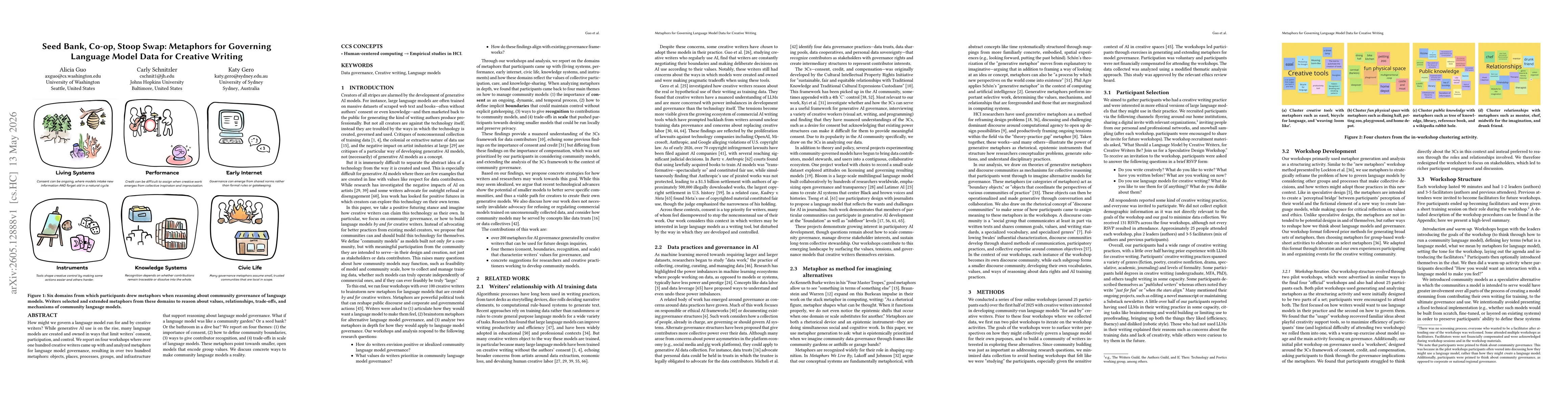 Thumbnail for Seed Bank, Co-op, Stoop Swap: Metaphors for Governing Language Model Data for Creative Writing