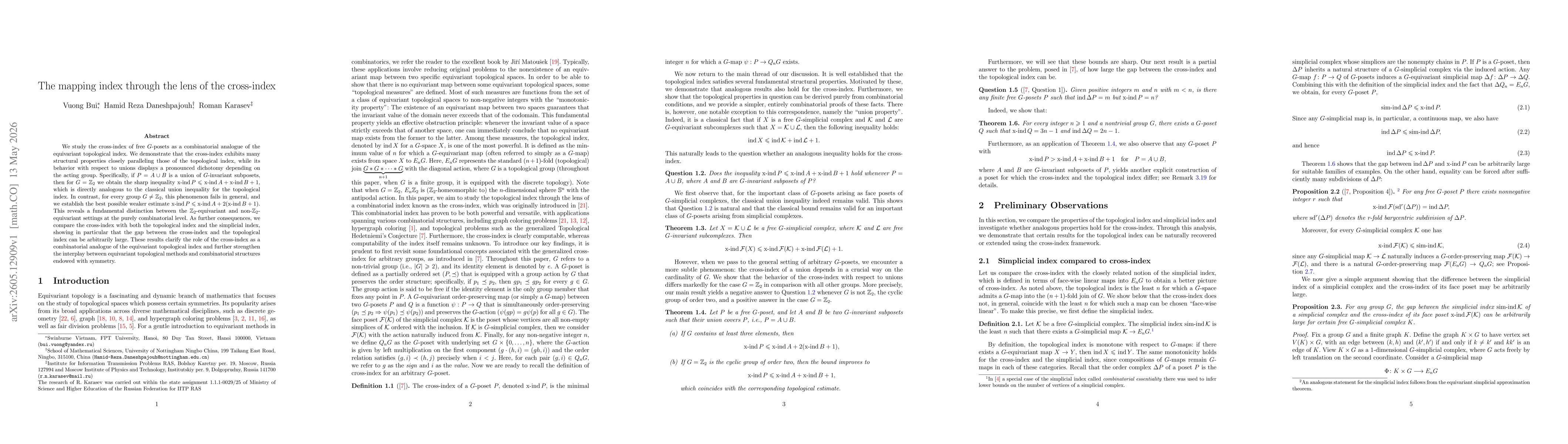 Thumbnail for The mapping index through the lens of the cross-index
