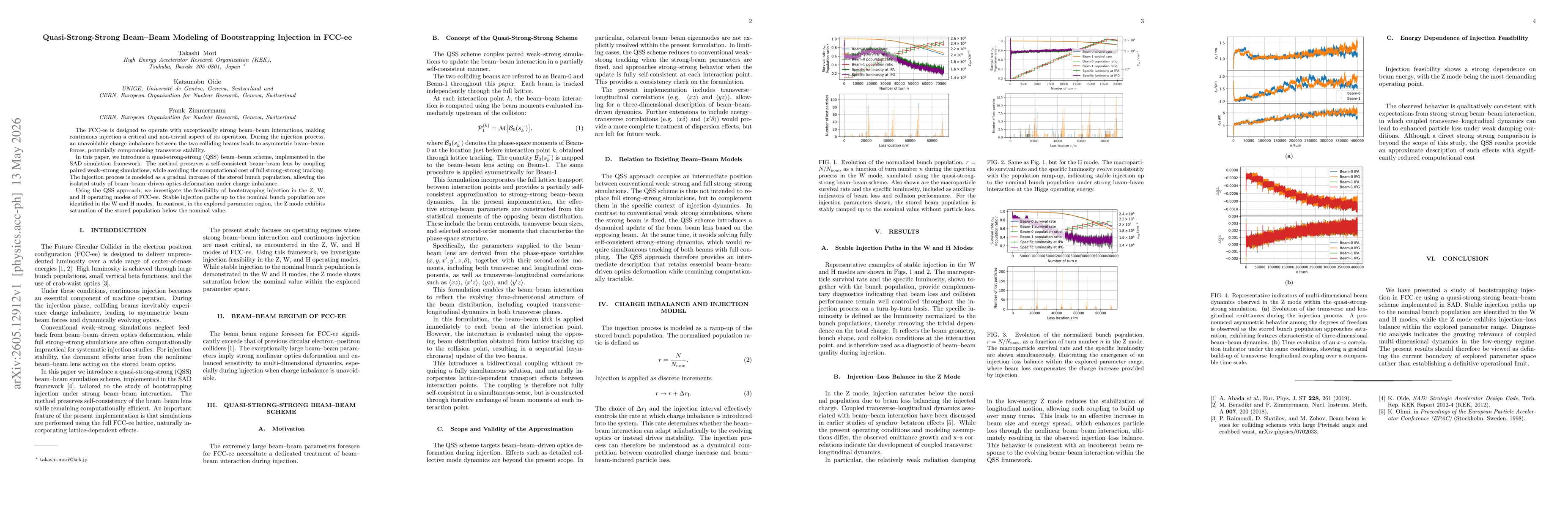 Thumbnail for Quasi-Strong-Strong Beam-Beam Modeling of Bootstrapping Injection in FCC-ee