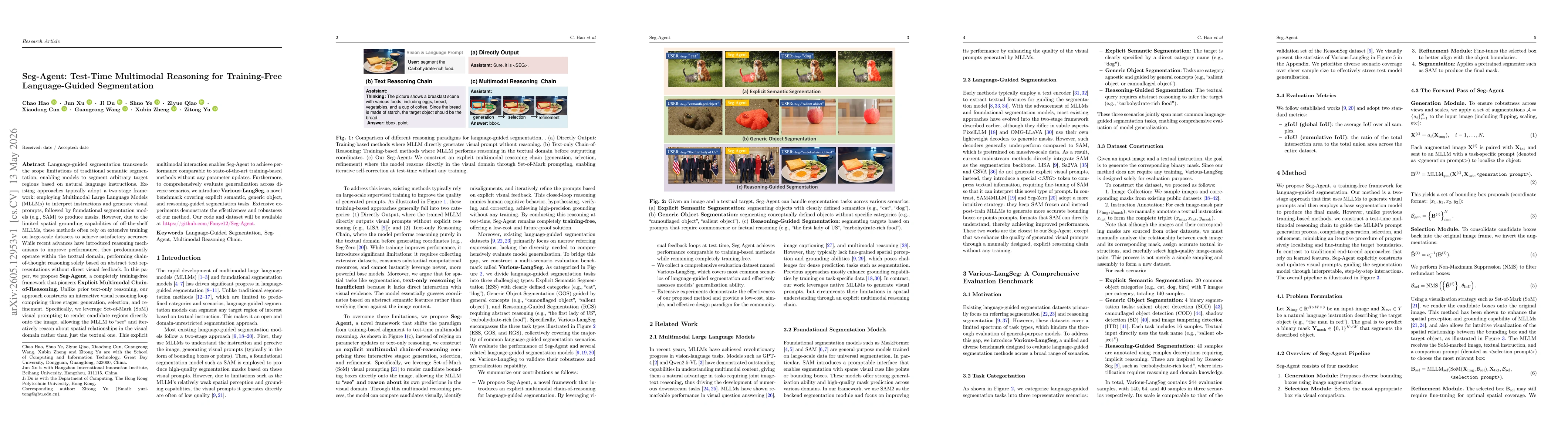 Thumbnail for Seg-Agent: Test-Time Multimodal Reasoning for Training-Free Language-Guided Segmentation