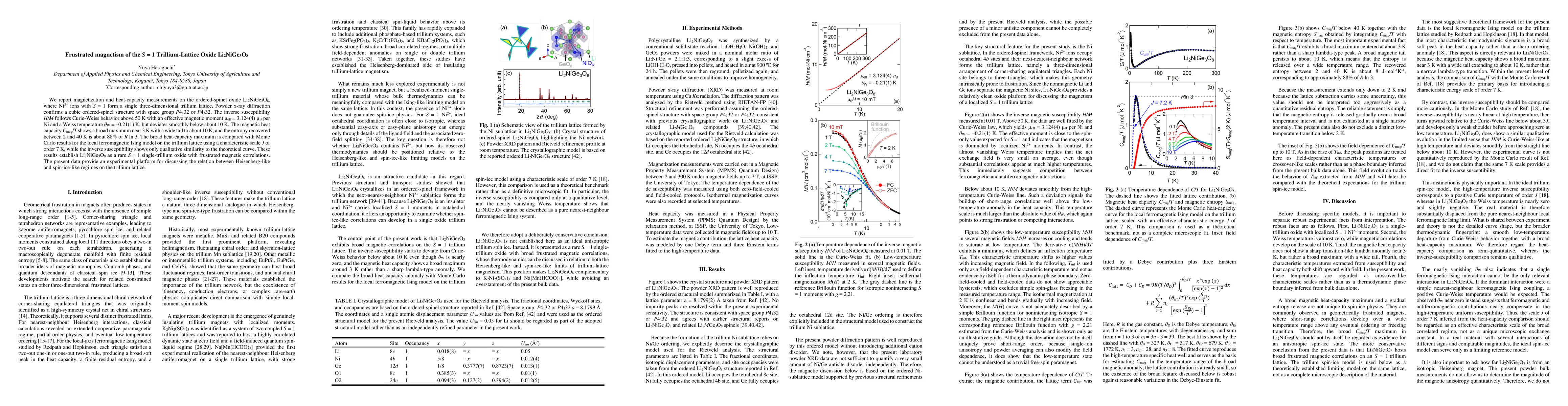 Thumbnail for Frustrated Magnetism of the $S = 1$ Trillium-Lattice Oxide Li$_2$NiGe$_3$O$_8$