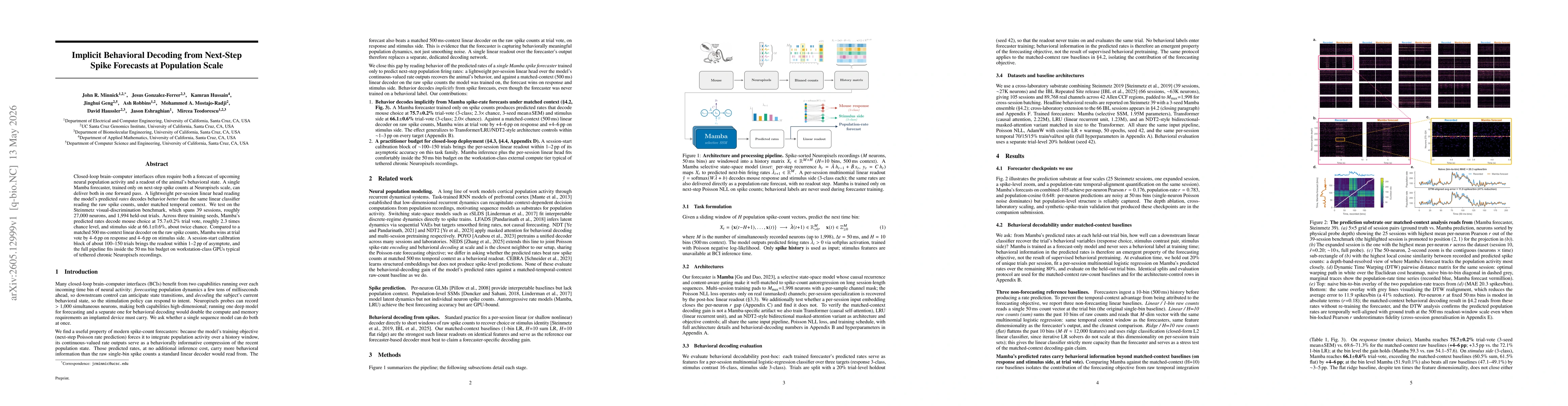 Thumbnail for Implicit Behavioral Decoding from Next-Step Spike Forecasts at Population Scale