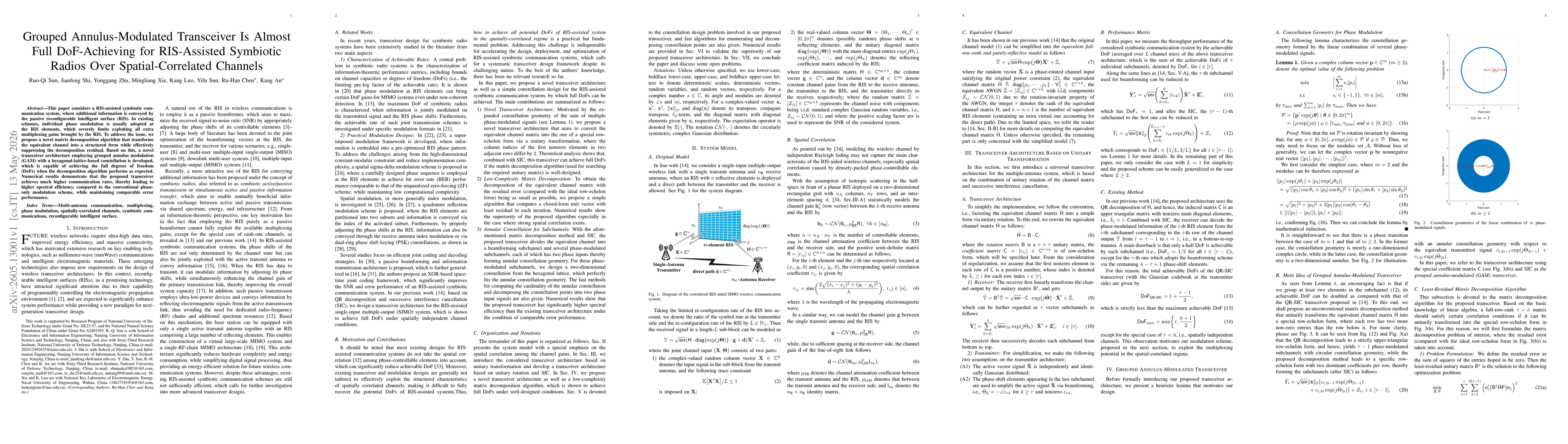 Thumbnail for Grouped Annulus-Modulated Transceiver Is Almost Full DoF-Achieving for RIS-Assisted Symbiotic Radios Over Spatial-Correlated Channels