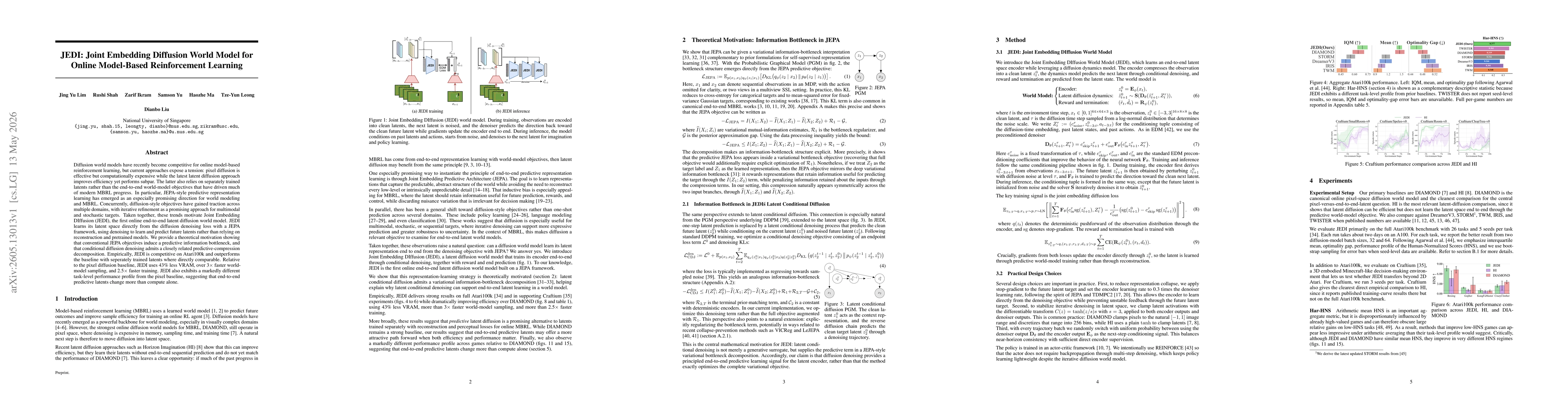 Thumbnail for JEDI: Joint Embedding Diffusion World Model for Online Model-Based Reinforcement Learning