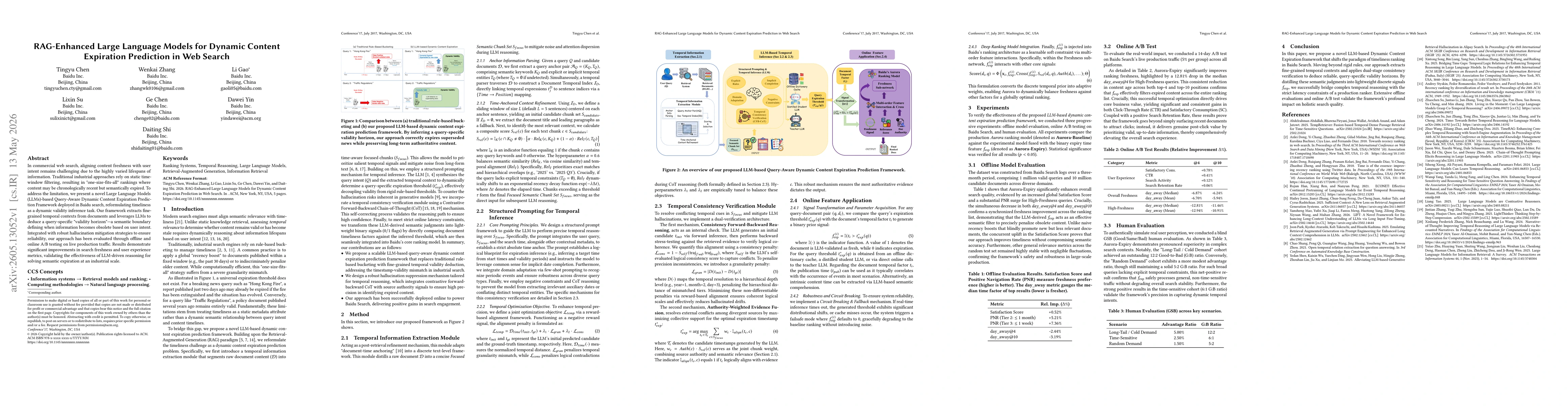 Thumbnail for RAG-Enhanced Large Language Models for Dynamic Content Expiration Prediction in Web Search