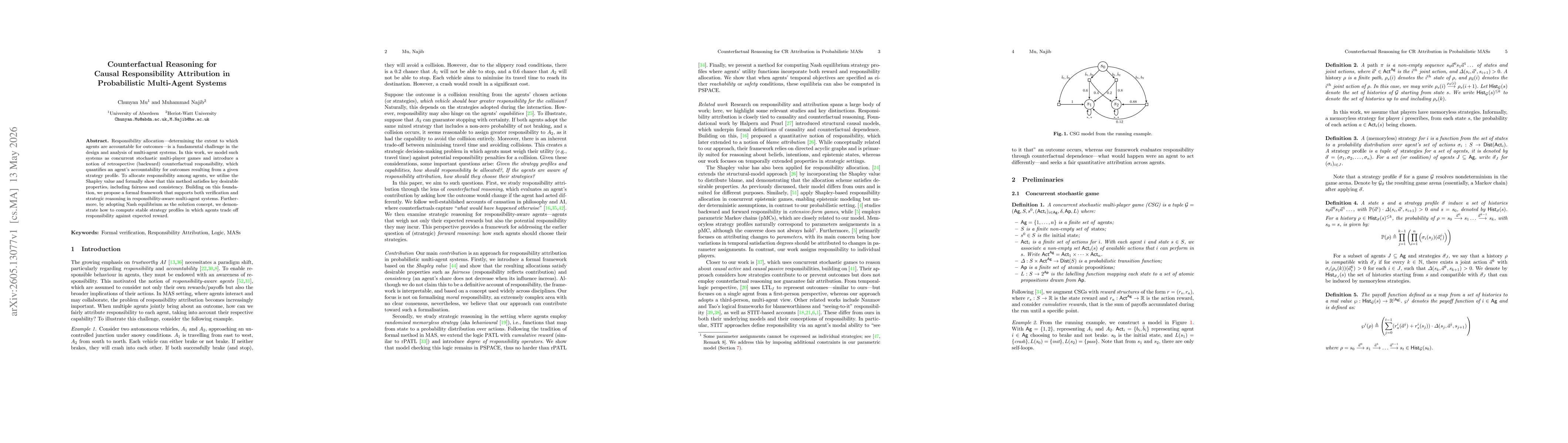 Thumbnail for Counterfactual Reasoning for Causal Responsibility Attribution in Probabilistic Multi-Agent Systems