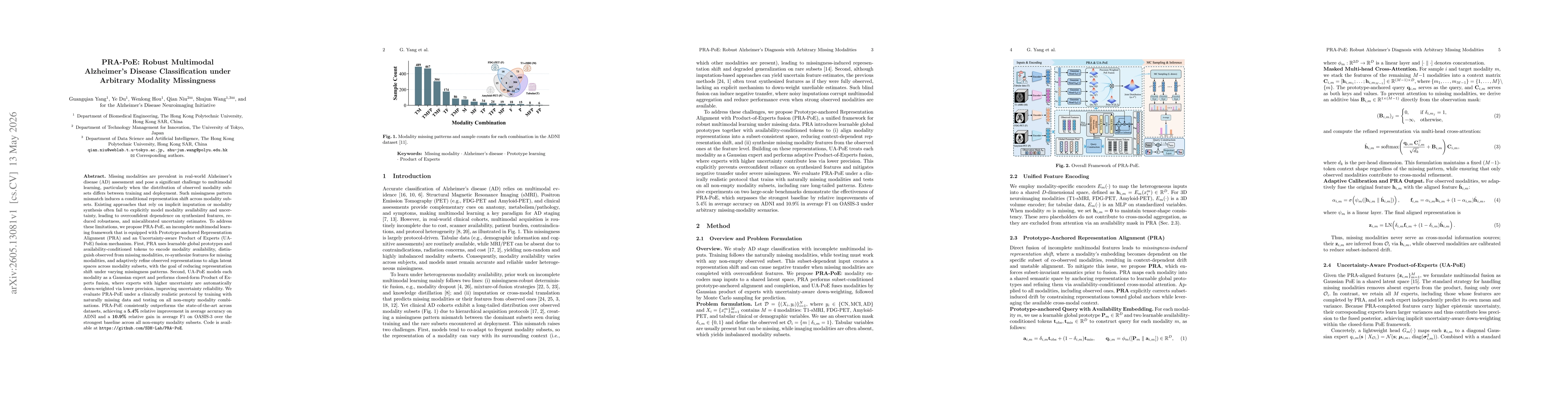 Thumbnail for PRA-PoE: Robust Alzheimer's Diagnosis with Arbitrary Missing Modalities