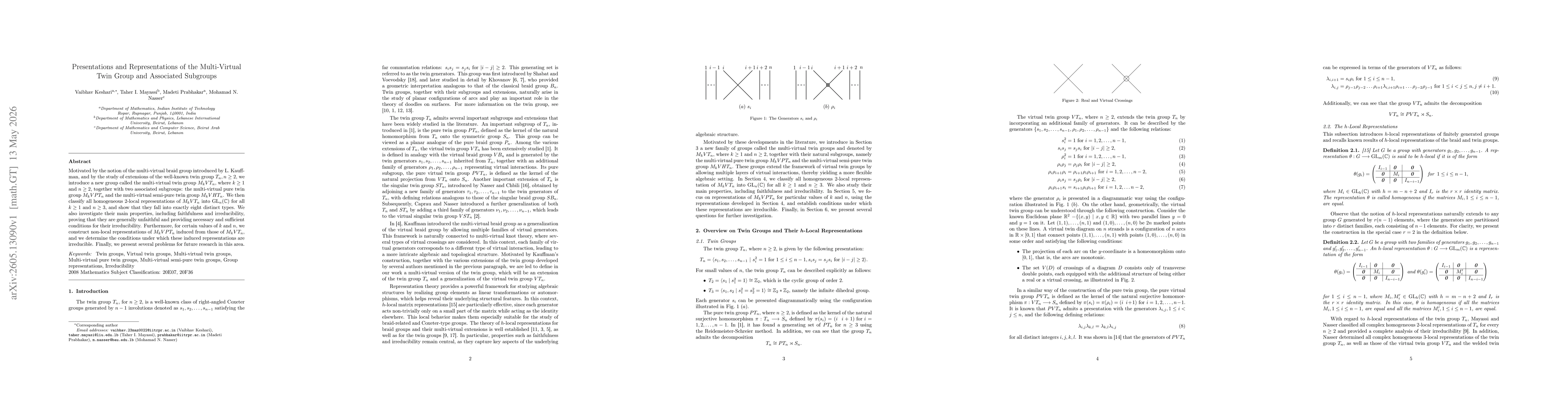 Thumbnail for Presentations and Representations of the Multi-Virtual Twin Group and Associated Subgroups