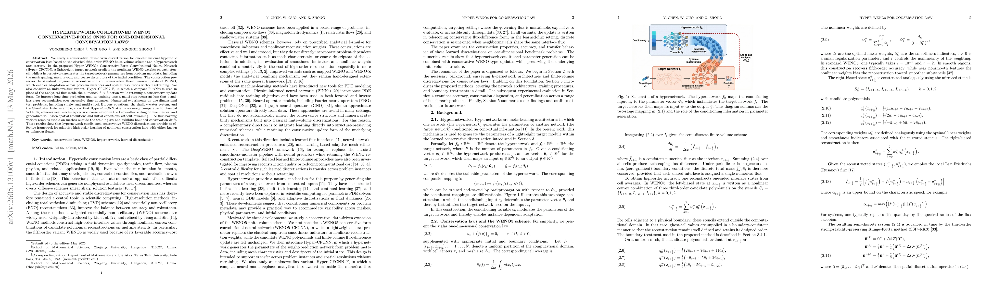 Thumbnail for Hypernetwork-Conditioned WENO5 Conservative-Form CNNs for One-Dimensional Conservation Laws