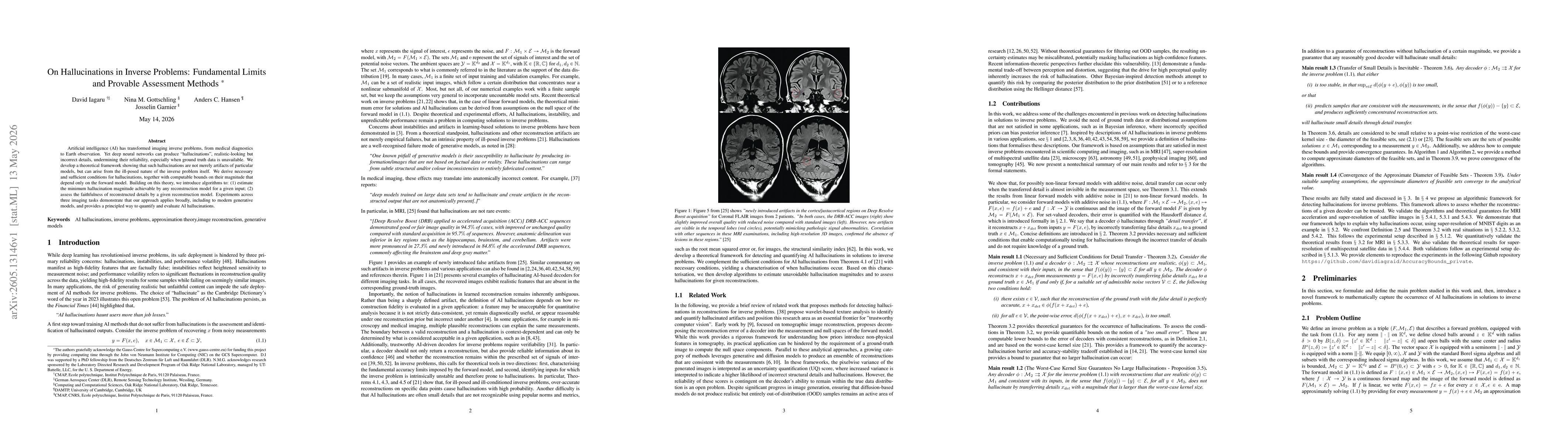 Thumbnail for On Hallucinations in Inverse Problems: Fundamental Limits and Provable Assessment Methods
