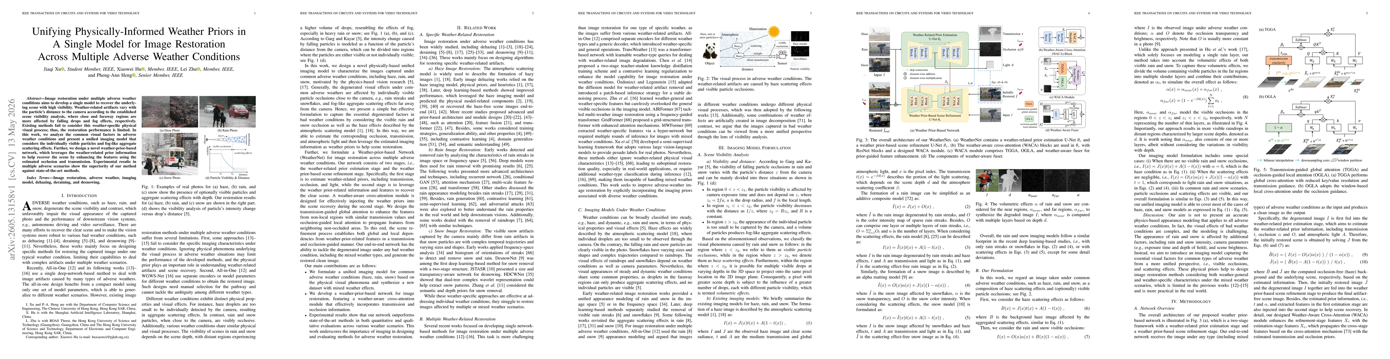 Thumbnail for Unifying Physically-Informed Weather Priors in A Single Model for Image Restoration Across Multiple Adverse Weather Conditions