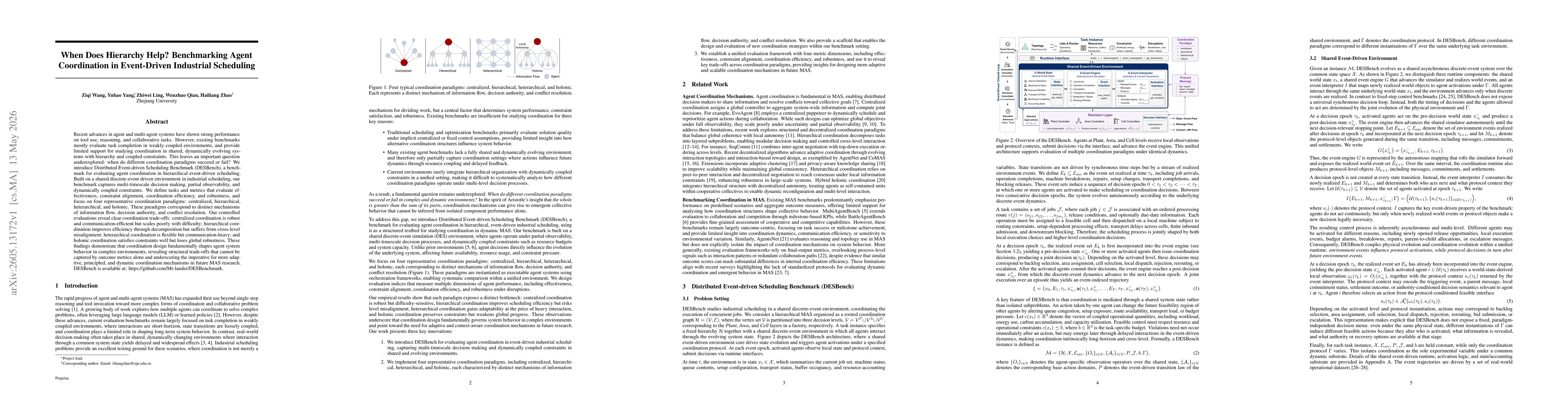Thumbnail for When Does Hierarchy Help? Benchmarking Agent Coordination in Event-Driven Industrial Scheduling